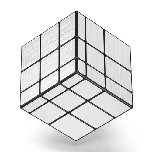 Roxenda Mirror Speed Zauberwürfel Silver, Irregular Puzzle Magic Würfel, Smooth Sequential Puzzle Cube 3X3 Brain Teaser Toys for Fast Cubing Fun von ROXENDA