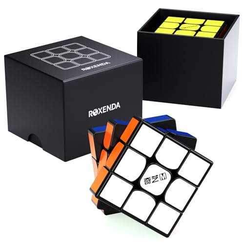 ROXENDA Gan 356 3x3 Speed Cube, Gan 3x3 Cube Professional 3x3 Zauberwürfel (Magnetisch Schwarz) von ROXENDA