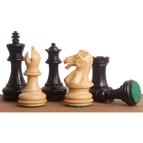 RoyalChessMall Staunton Schachspiel, 7,9 cm, abgeschrägter Boden, nur Schachfiguren, gewichteter Ebonisierter Buchsbaum von ROYAL CHESS MALL