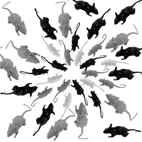 ROYHOO Mini-Maus aus Kunststoff, realistische Streiche, Ratten, simulierte große kleine Mäuse, Spielzeug für Aprilscherz, Halloween, Streich, Partyzubehör, 36 Stück ROYHOO Mini-Maus aus Kunststoff, realistische Streiche, Ratten, simulierte große kleine Mäuse, Spielzeug für Aprilscherz, Halloween, Streich, Partyzubehör, 36 Stück von ROYHOO