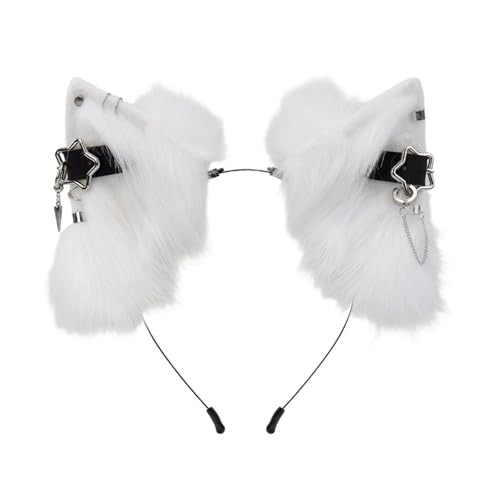 ROYJJ Haarreifen mit pelzigen Ohren, Schwarz und Weiß, für Cosplay und Mottopartys, Kopfschmuck für Fotostudio, Foto-Requisiten, Cosplay-Stirnbänder ROYJJ Haarreifen mit pelzigen Ohren, Schwarz und Weiß, für Cosplay und Mottopartys, Kopfschmuck für Fotostudio, Foto-Requisiten, Cosplay-Stirnbänder von ROYJJ