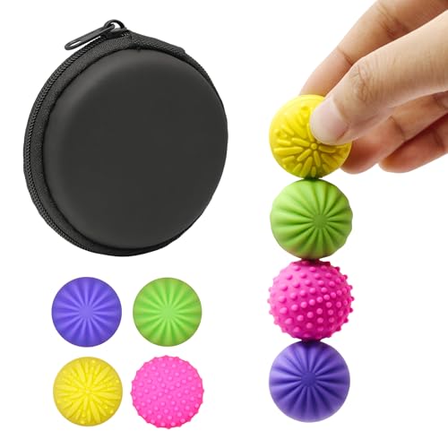 RPEIXYA Magnetkugeln Set mit Silikonhülle, 4 Stück à 1,17 Zoll Magnetische Kugeln für Erwachsene, Zappelspielzeug für den Schreibtisch zum Abbau von Stress/Angst im Büro (4PCS-A) von RPEIXYA