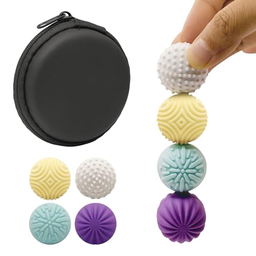 RPEIXYA Magnetkugeln Set mit Silikonhülle, 4 Stück à 1,17 Zoll Magnetische Kugeln für Erwachsene, Zappelspielzeug für den Schreibtisch zum Abbau von Stress/Angst im Büro (4PCS-B) von RPEIXYA