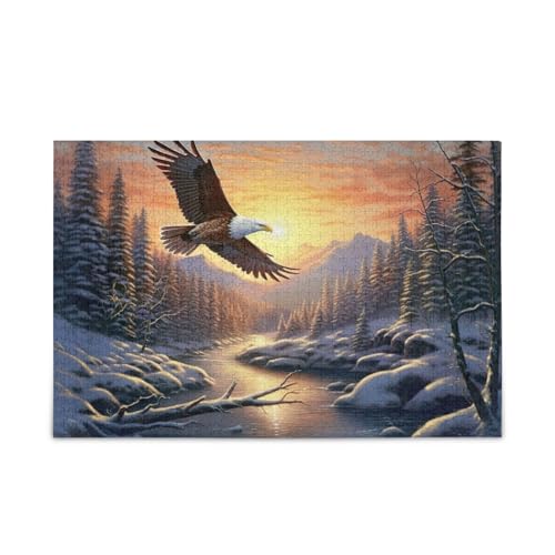 Adler, verschneite Landschaft, Erwachsenenpuzzle, Familienpuzzle, 500 Teile, 50 x 37 cm Adler, verschneite Landschaft, Erwachsenenpuzzle, Familienpuzzle, 500 Teile, 50 x 37 cm von RPLIFE