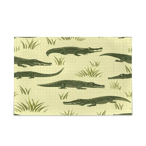 Alligators Gelbe Erwachsenen-Puzzle, einzigartige Puzzles für Erwachsene, 1000 Teile, Puzzle für Erwachsene, 74 x 70 cm von RPLIFE
