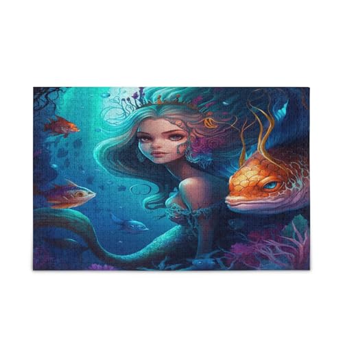 Anime Meerjungfrau und Fisch Erwachsene Holzpuzzle Holzpuzzle für Erwachsene 500 Teile Puzzle für Familie 20,5 × 14,22,9 cm Anime Meerjungfrau und Fisch Erwachsene Holzpuzzle Holzpuzzle für Erwachsene 500 Teile Puzzle für Familie 20,5 × 14,22,9 cm von RPLIFE