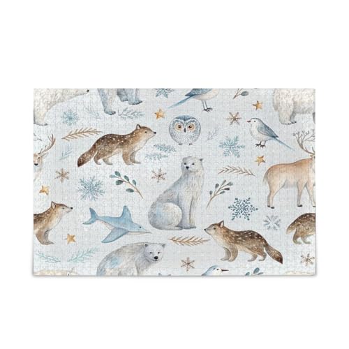 Arktische Tiere, weißes Puzzle, Holzpuzzle für Erwachsene, 500 Teile, Puzzle für Familie, 50 x 37 cm Arktische Tiere, weißes Puzzle, Holzpuzzle für Erwachsene, 500 Teile, Puzzle für Familie, 50 x 37 cm von RPLIFE