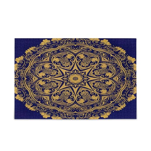 Aufwendige Wirbel und florale marineblaue Puzzles, Holzpuzzles für Erwachsene, 1000 Teile, Puzzle für Familie, 74 x 50 cm Aufwendige Wirbel und florale marineblaue Puzzles, Holzpuzzles für Erwachsene, 1000 Teile, Puzzle für Familie, 74 x 50 cm von RPLIFE