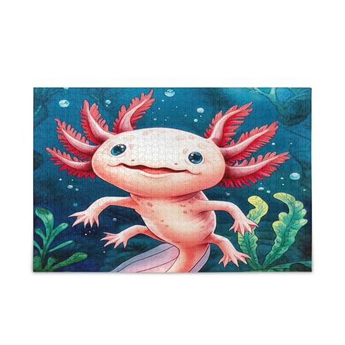 Axolotl Aquarell-Puzzle für Erwachsene, 1000 Teile, Puzzle für Familie, 75 x 70 cm Axolotl Aquarell-Puzzle für Erwachsene, 1000 Teile, Puzzle für Familie, 75 x 70 cm von RPLIFE