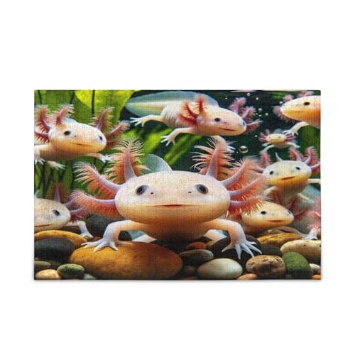 Axolotls Niedliches Tier-Puzzle für Erwachsene, Holzpuzzle für Erwachsene, 500 Teile, Puzzle für Familie, 50 x 37 cm Axolotls Niedliches Tier-Puzzle für Erwachsene, Holzpuzzle für Erwachsene, 500 Teile, Puzzle für Familie, 50 x 37 cm von RPLIFE