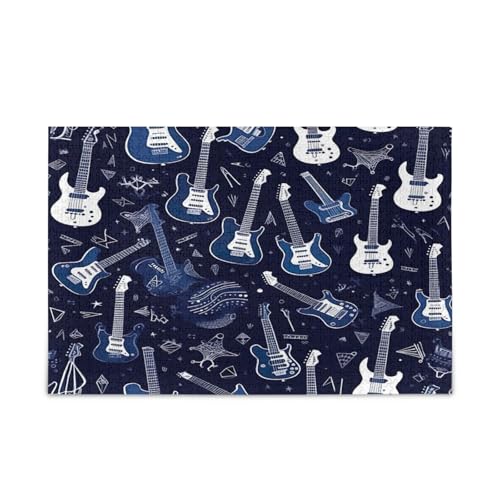 Blaue Gitarren Holz-Puzzle, einzigartige Puzzles für Erwachsene, 500 Teile, Puzzle für Erwachsene, 50,5 x 37,8 cm Blaue Gitarren Holz-Puzzle, einzigartige Puzzles für Erwachsene, 500 Teile, Puzzle für Erwachsene, 50,5 x 37,8 cm von RPLIFE