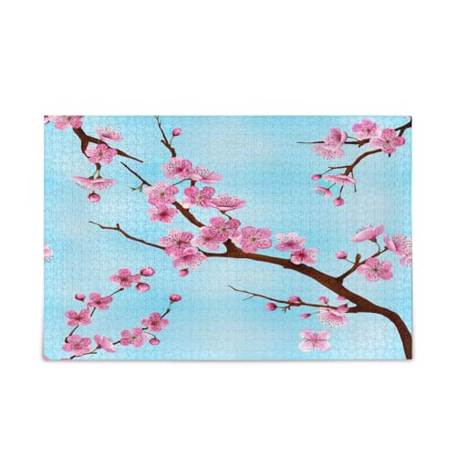 Blooming Cherry Blossom Branches Blue Jigsaw Puzzles 500 Pcs Pretty Wood Puzzle with Letters on Back Beautiful Fun Puzzles for Adults or Family Blooming Cherry Blossom Branches Blue Jigsaw Puzzles 500 Pcs Pretty Wood Puzzle with Letters on Back Beautiful Fun Puzzles for Adults or Family von RPLIFE