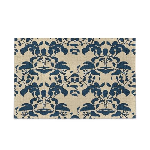 Blue Leaf Beige Erwachsenen-Puzzles für Erwachsene, 500 Teile, 50 x 37 cm von RPLIFE