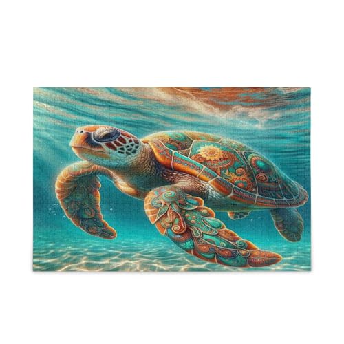 Boho Sea Turtle Family Puzzles for Kids and Adults, 1000 Piece Jigsaw Puzzles for Adults, Funny Puzzles, Puzzle with Letters on Back Boho Sea Turtle Family Puzzles for Kids and Adults, 1000 Piece Jigsaw Puzzles for Adults, Funny Puzzles, Puzzle with Letters on Back von RPLIFE