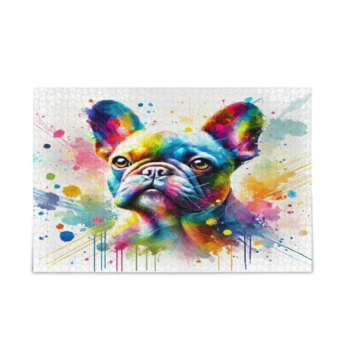 Bunte Bulldoggen-Puzzles für Familie, 500 Teile, 50 x 37 cm von RPLIFE