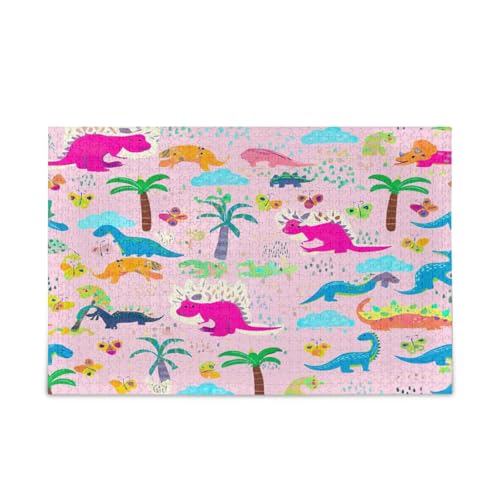 Bunte Dinosaurier-Puzzle, Sommer-Puzzle, Holz-Puzzle, Erwachsene, 500 Teile, Puzzle für Familie, 50 x 37 cm Bunte Dinosaurier-Puzzle, Sommer-Puzzle, Holz-Puzzle, Erwachsene, 500 Teile, Puzzle für Familie, 50 x 37 cm von RPLIFE