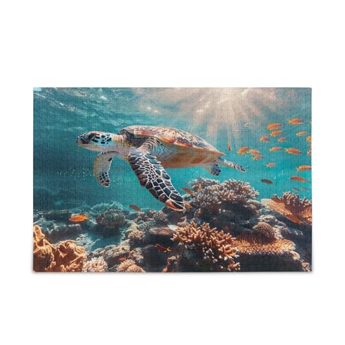 Bunte Korallen-Meeresschildkröten-Puzzle, Familienpuzzle, 1000 Teile, 74 x 50 cm Bunte Korallen-Meeresschildkröten-Puzzle, Familienpuzzle, 1000 Teile, 74 x 50 cm von RPLIFE