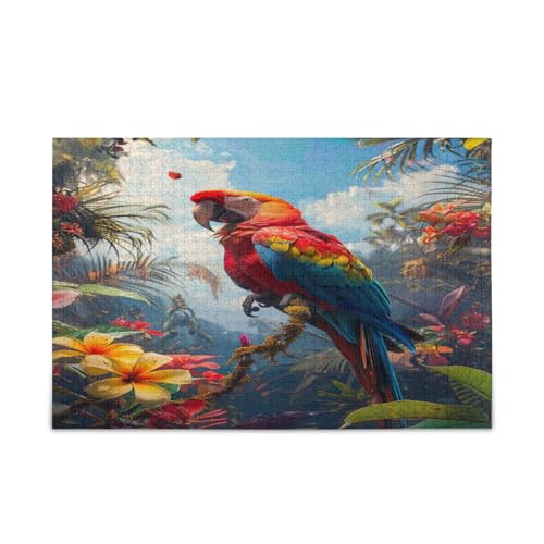 Bunte Papageien-Puzzles für Erwachsene, Puzzles für Erwachsene, 1000 Teile, einzigartige Puzzles, Familienpuzzles für Kinder und Erwachsene von RPLIFE