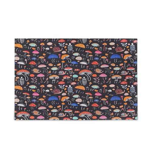 Bunte Pilze schwarze Holz-Puzzles für Erwachsene, 1000 Stück, 75 x 50 cm Bunte Pilze schwarze Holz-Puzzles für Erwachsene, 1000 Stück, 75 x 50 cm von RPLIFE