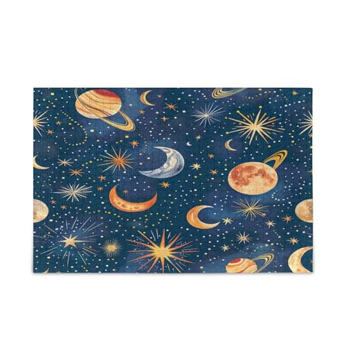 Bunte Sterne, Monde, Planeten, blaue Puzzles, einzigartiges Puzzle, 1000 Teile, Puzzle für Erwachsene, 74 x 70 cm von RPLIFE