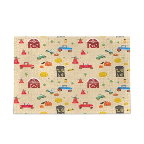Bunte Traktoren, orangefarbenes Holz-Puzzle, Familienpuzzle, 1000 Teile, 75 x 50 cm Bunte Traktoren, orangefarbenes Holz-Puzzle, Familienpuzzle, 1000 Teile, 75 x 50 cm von RPLIFE