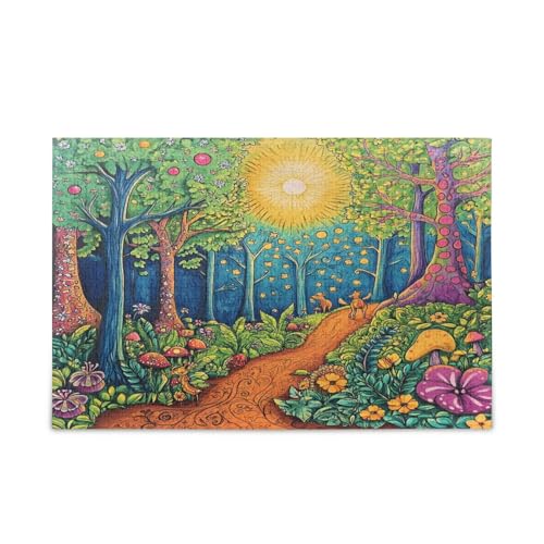 Bunte hoch aufragende Bäume, lustige Puzzles für Erwachsene, 1000 Teile, Holzpuzzle für Erwachsene, Familienpuzzles für Kinder und Erwachsene von RPLIFE