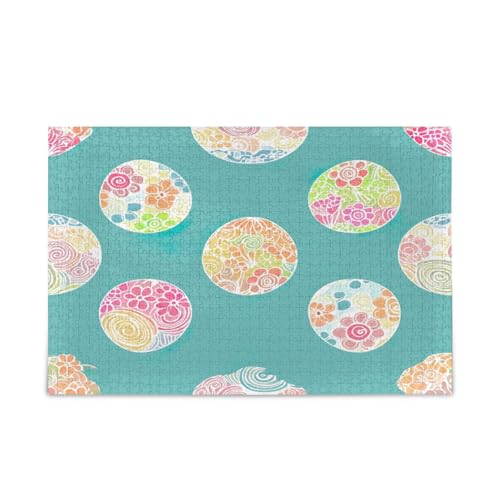 Bunte verzierte Eier, blaues Puzzle, Holzpuzzle für Erwachsene, 500 Teile, Puzzle für Familie, 50 x 37 cm Bunte verzierte Eier, blaues Puzzle, Holzpuzzle für Erwachsene, 500 Teile, Puzzle für Familie, 50 x 37 cm von RPLIFE