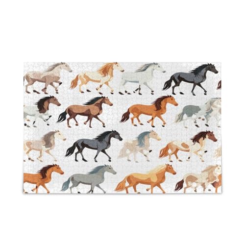 Buntes Pferd, Holzpuzzle für Erwachsene, 500 Teile, 50 x 37 cm Buntes Pferd, Holzpuzzle für Erwachsene, 500 Teile, 50 x 37 cm von RPLIFE