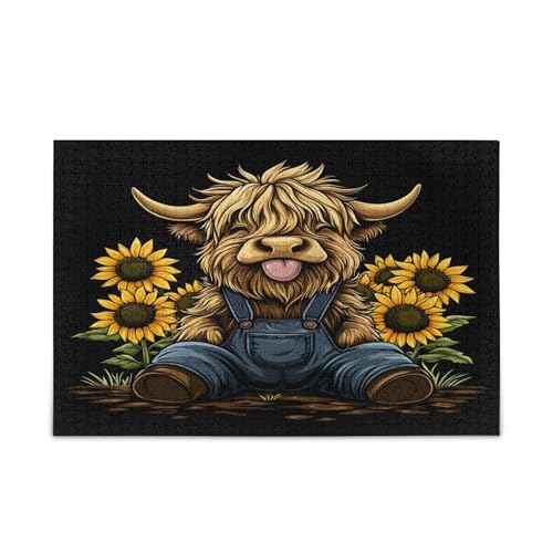 Cartoon Highland Cow 1000 Teile Puzzles Holz Puzzles Erwachsene Familie Puzzles Cartoon Highland Cow 1000 Teile Puzzles Holz Puzzles Erwachsene Familie Puzzles von RPLIFE