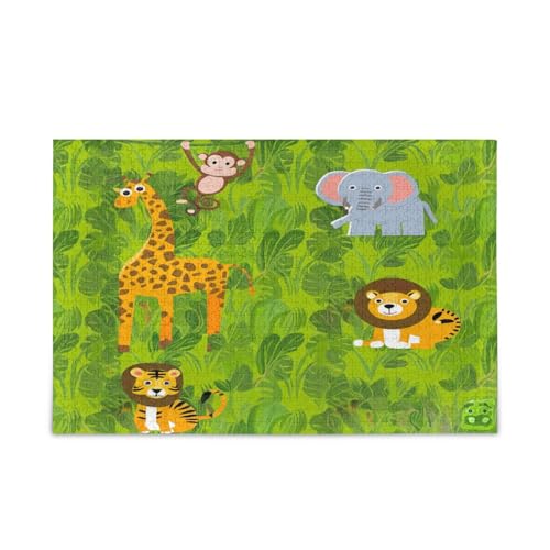 Cartoon Tiere Dschungel Grün Erwachsene Holzpuzzles Einzigartige Puzzles 500 Teile Puzzle für Erwachsene 20,5 × 14,22,9 cm Cartoon Tiere Dschungel Grün Erwachsene Holzpuzzles Einzigartige Puzzles 500 Teile Puzzle für Erwachsene 20,5 × 14,22,9 cm von RPLIFE