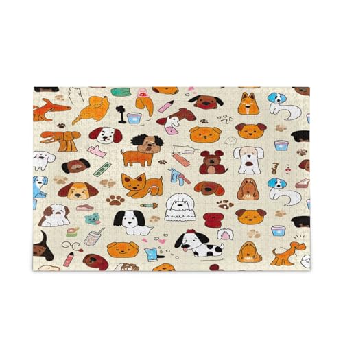 Cartoonish Hunderassen Beige Holzpuzzles Bilderpuzzles 1000 Teile Puzzle für Familie 29,5 × 19,78 cm Cartoonish Hunderassen Beige Holzpuzzles Bilderpuzzles 1000 Teile Puzzle für Familie 29,5 × 19,78 cm von RPLIFE