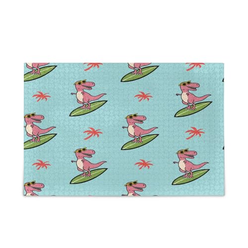 Cartoonish Playful T Rex Teal Holzpuzzle für Erwachsene, hübsches Puzzle, 1000 Teile, Puzzle für Familie, 74 x 50 cm Cartoonish Playful T Rex Teal Holzpuzzle für Erwachsene, hübsches Puzzle, 1000 Teile, Puzzle für Familie, 74 x 50 cm von RPLIFE