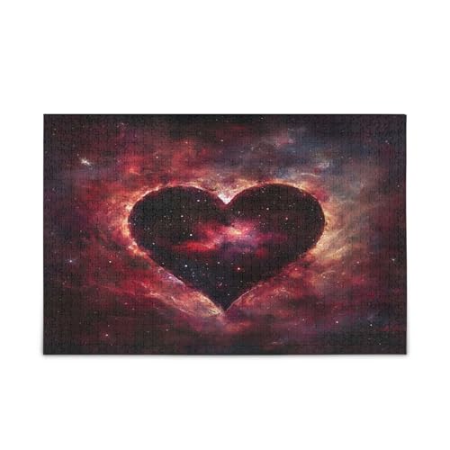 Celestial Heart Shaped Eclipse Puzzles for Family, Adult Puzzle 1000 Pieces Fun Puzzles Picture Puzzle von RPLIFE