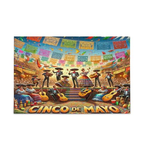 Cinco De Mayo Holzpuzzle für Erwachsene, lustige Puzzles, 500 Teile, Puzzle für Familie, 20,5 x 14,22,9 cm Cinco De Mayo Holzpuzzle für Erwachsene, lustige Puzzles, 500 Teile, Puzzle für Familie, 20,5 x 14,22,9 cm von RPLIFE