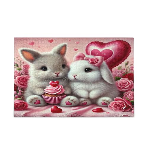 Cute Bunny Valentine Cupcake Puzzles Holz Puzzle Erwachsene 1000 Teile Puzzle für Familie 29,5 × 19,78 cm Cute Bunny Valentine Cupcake Puzzles Holz Puzzle Erwachsene 1000 Teile Puzzle für Familie 29,5 × 19,78 cm von RPLIFE