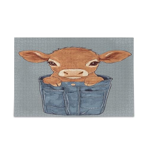 Cute Calf Adult Jigsaw Puzzles Puzzles for Adults 1000 Pieces Funny Unique Puzzles Family Puzzle von RPLIFE