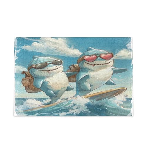 Cute Cartoon Sharks Adult Puzzle 1000 Pieces Wood Puzzles Adult, Family Puzzles for Kids and Adults Cute Cartoon Sharks Adult Puzzle 1000 Pieces Wood Puzzles Adult, Family Puzzles for Kids and Adults von RPLIFE
