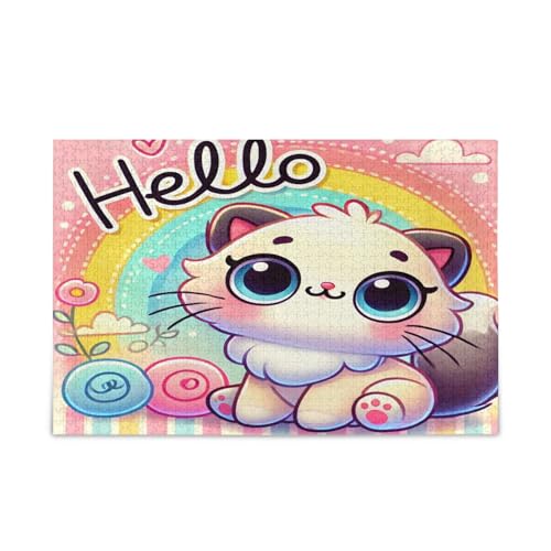 Cute Cat Wooden Puzzles, Puzzle Adult 1000 Piece, Unique Jigsaw Puzzles, Puzzles for Family von RPLIFE