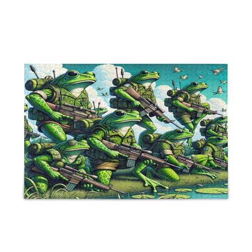 Cute Frog Corps Holzpuzzles für Erwachsene, Puzzles für Familie, 500 Teile, 50 x 37 cm Cute Frog Corps Holzpuzzles für Erwachsene, Puzzles für Familie, 500 Teile, 50 x 37 cm von RPLIFE