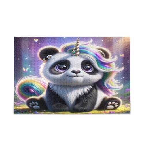 Cute Unicorn Panda Puzzles 1000 Peices, Wood Puzzles Adult, Family Puzzles von RPLIFE