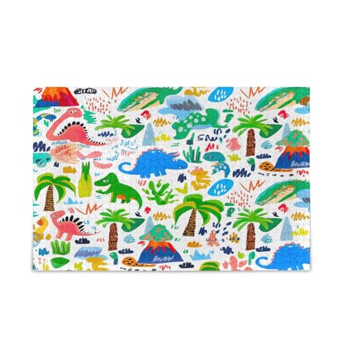 Dino Doodle Collection Puzzles, Familienpuzzles, 1000 Teile, 29,5 × 19,78 cm von RPLIFE