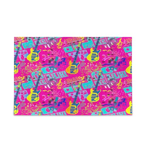 E-Gitarre Vibrant Pink Wooden Puzzles Family Puzzles 500 Teile 20,5 × 14,22,9 cm von RPLIFE