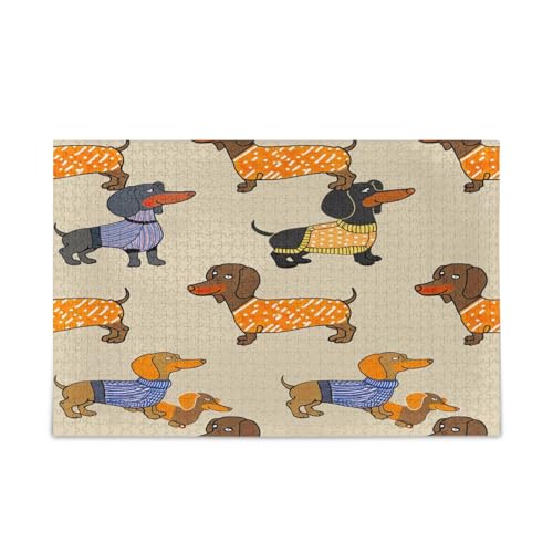 Entzückende Dackel, Beige, Holzpuzzles für Erwachsene, 500 Teile, Puzzle für Familie, 50 x 37 cm Entzückende Dackel, Beige, Holzpuzzles für Erwachsene, 500 Teile, Puzzle für Familie, 50 x 37 cm von RPLIFE
