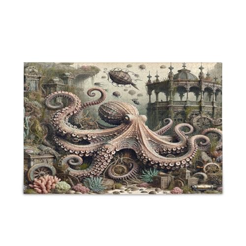Fantasy Vintage Octopus-Puzzle, Familienpuzzle, 500 Teile, 50 x 37 cm Fantasy Vintage Octopus-Puzzle, Familienpuzzle, 500 Teile, 50 x 37 cm von RPLIFE