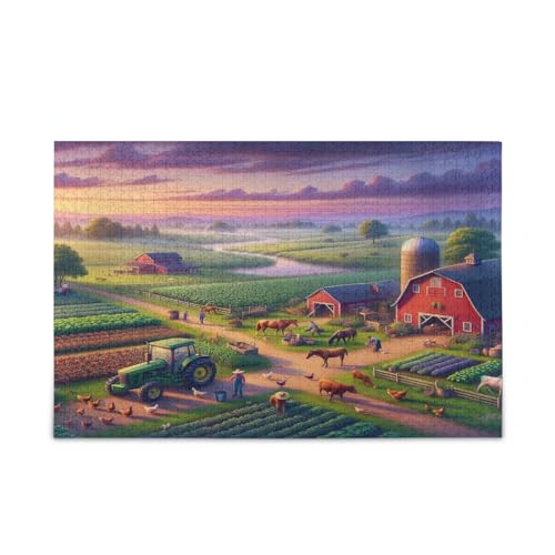 Farmland Scenery Family Puzzles, Puzzles 1000 Teile, Schönes Puzzle, Bilderpuzzles von RPLIFE
