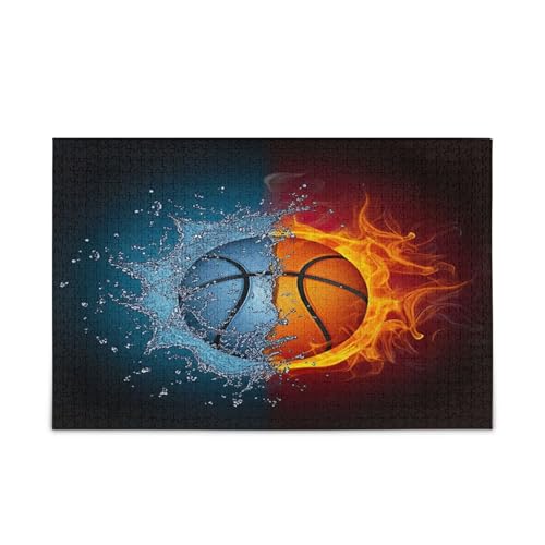 Feuerwasser-Basketball-Puzzles für Erwachsene, einzigartige Puzzles, 1000 Teile, Puzzle für Erwachsene, 74 x 70 cm von RPLIFE