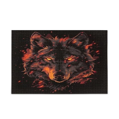 Fiery Wolf Black Adult Jigsaw Puzzles Family Puzzle 500 Teile 20,5 × 14,22,9 cm Fiery Wolf Black Adult Jigsaw Puzzles Family Puzzle 500 Teile 20,5 × 14,22,9 cm von RPLIFE