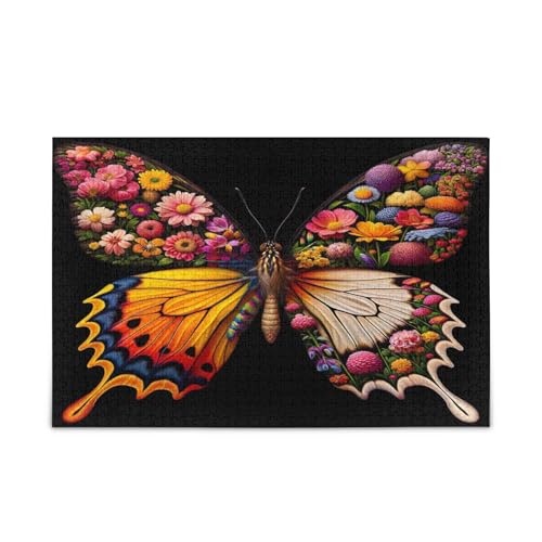 Floral Butterfly Flowers Erwachsene Holzpuzzles Bilderpuzzle 500 Teile Puzzle für Familie 20,5 × 14,22,9 cm Floral Butterfly Flowers Erwachsene Holzpuzzles Bilderpuzzle 500 Teile Puzzle für Familie 20,5 × 14,22,9 cm von RPLIFE