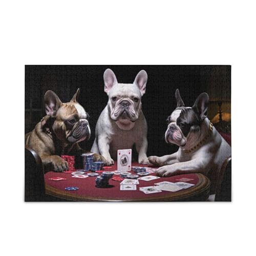 Französische Bulldogge, lustiges Erwachsenenpuzzle, Puzzle, 1000 Teile, Erwachsene, 74 x 70 cm von RPLIFE