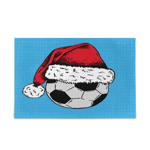 Fußball-Weihnachtsmann-Hut, blau, Erwachsenen-Holzpuzzles, 500 Teile, 50 x 37 cm Fußball-Weihnachtsmann-Hut, blau, Erwachsenen-Holzpuzzles, 500 Teile, 50 x 37 cm von RPLIFE